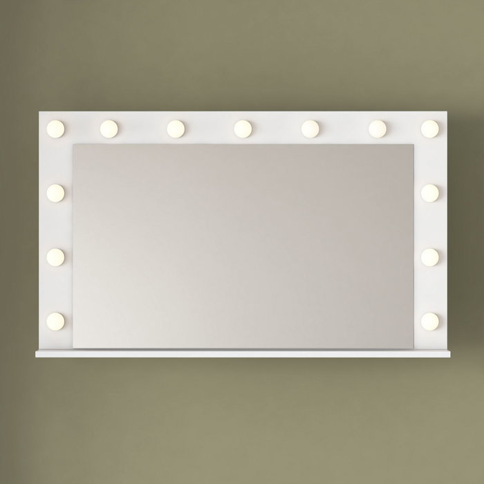 Hanah Home Mesa de Maquillaje Blanca con 13 Focos